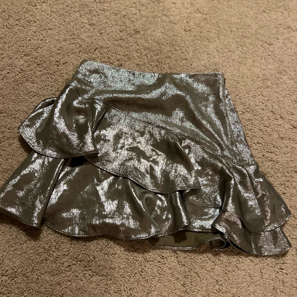 Metallic pleated skort